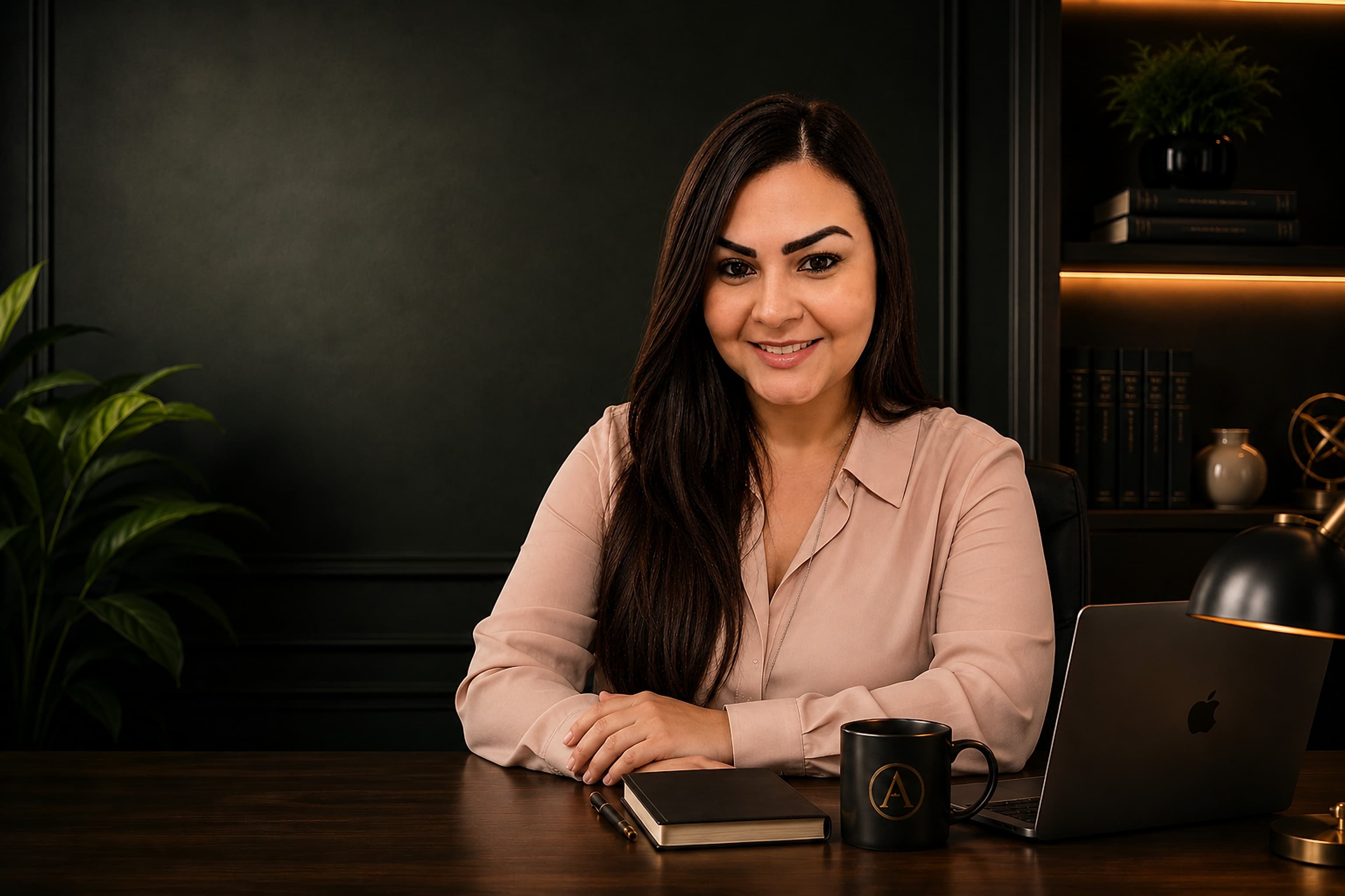 Ananda Alves, consultora financeira, em seu escritório